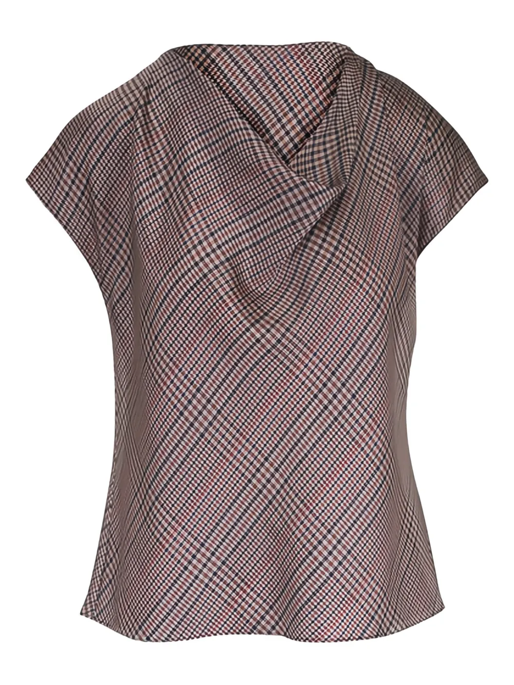 Vince plaid-pattern cowl-neck blouse - Toni neutri