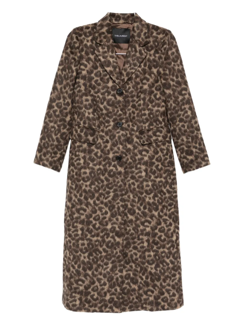 THELAURENT leopard-print single-breasted coat | Neutrals | Image 1