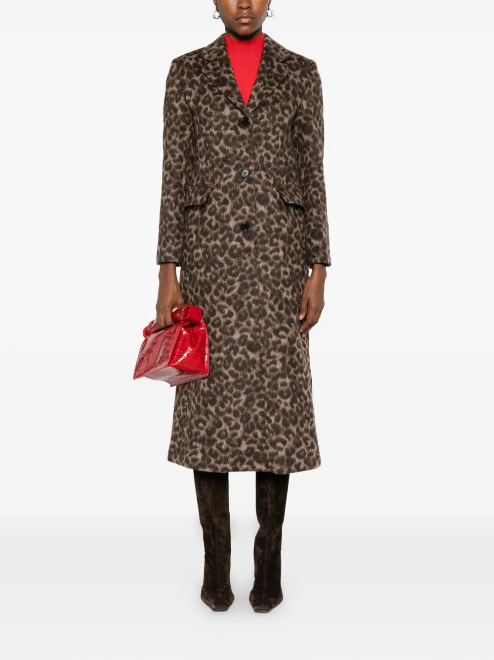 THELAURENT leopard-print single-breasted coat | Single Breasted Coats | Image 2