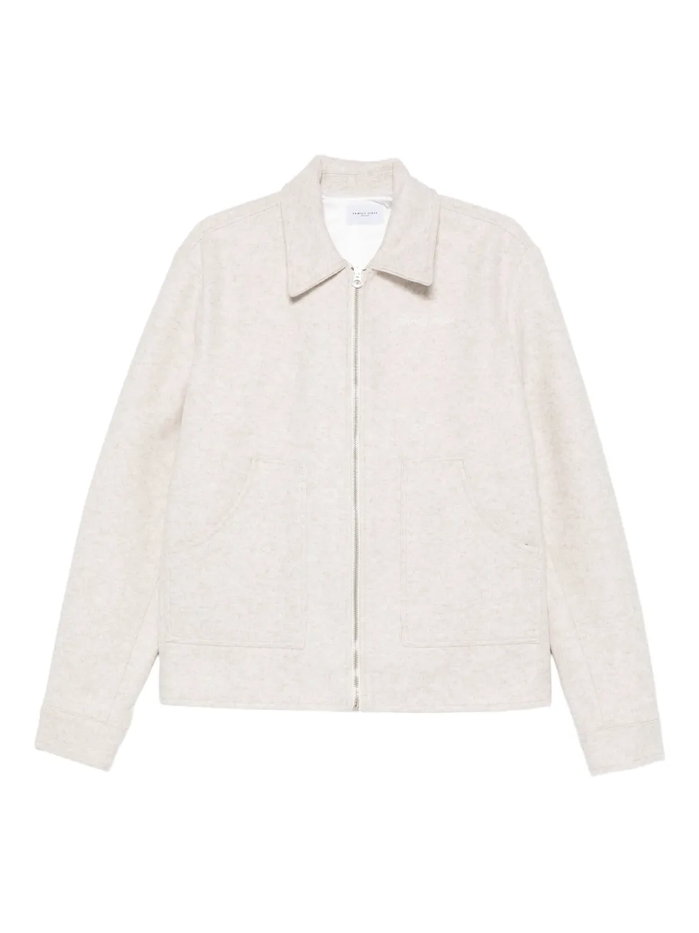 Family First point-collar shirt jacket | Neutrals | Image 1