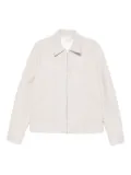 Family First point-collar shirt jacket - Neutrals