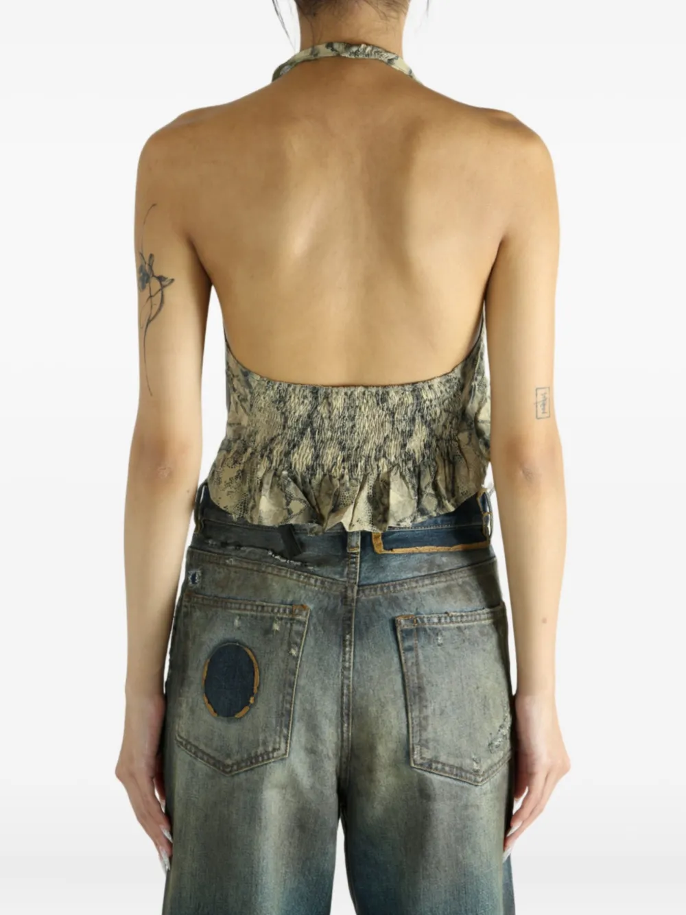 Floral-Print Halterneck Top