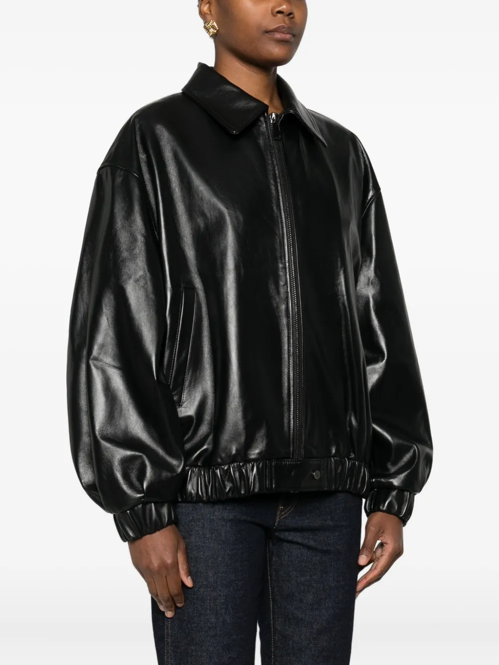 Cassell Raffy Zip-up Bomber Jacket In Black