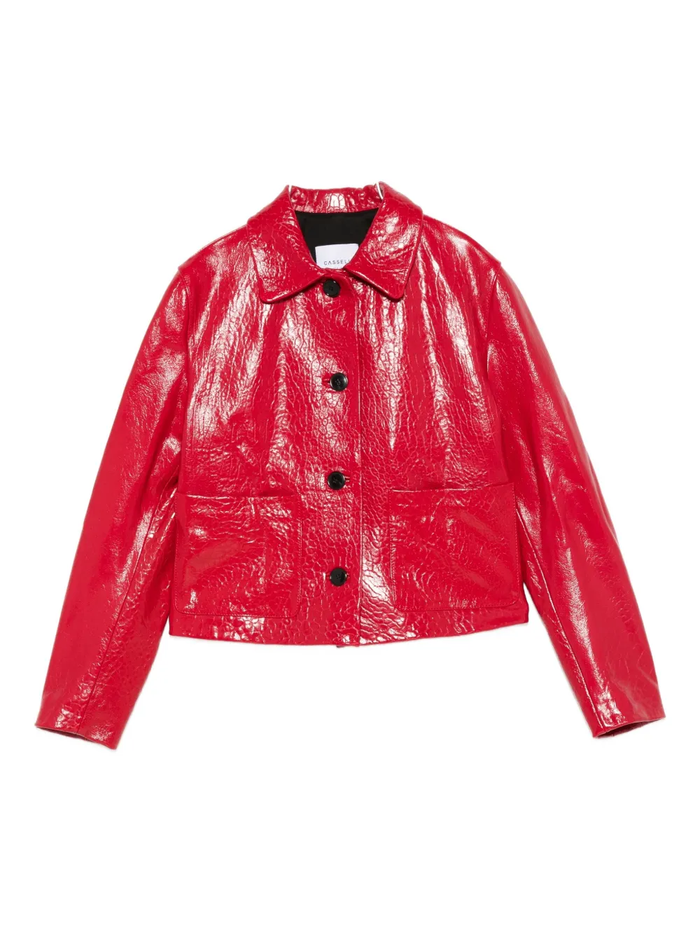 Cassell Embossed-effect Leather Jacket In Red