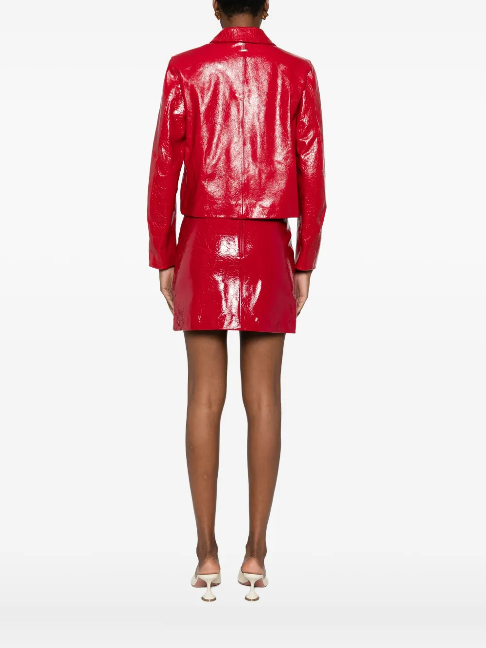 Cassell Embossed-effect Leather Jacket In Red