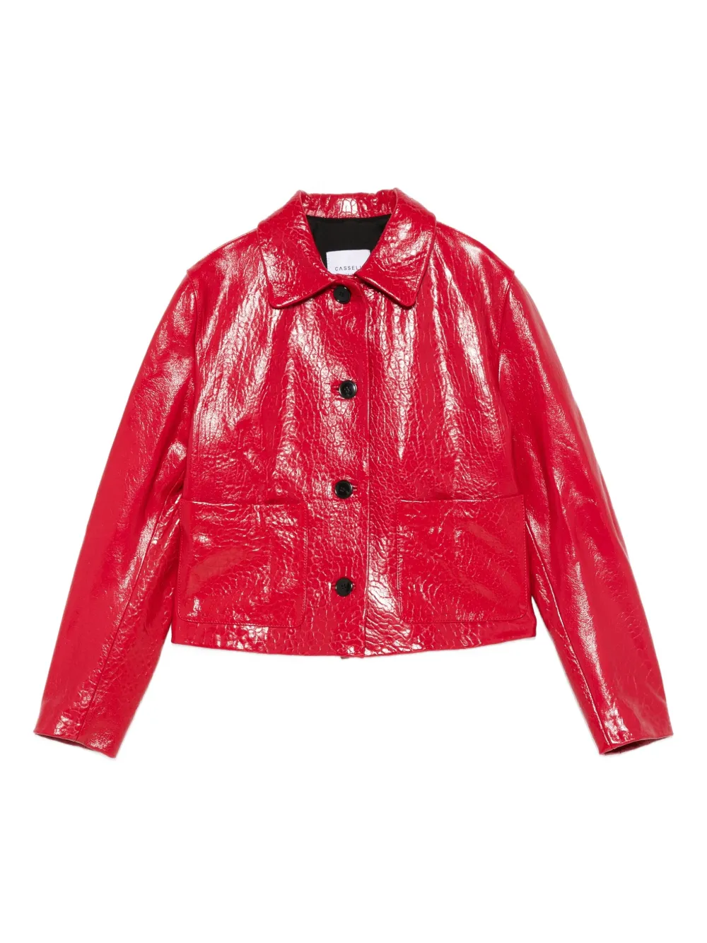 Cassell embossed-effect leather jacket | Red | Image 1