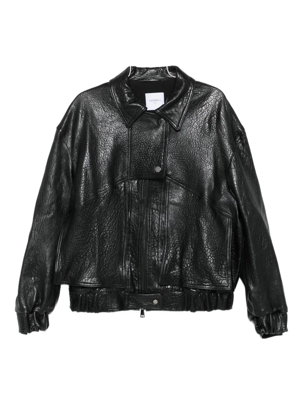 Cassell Button Zip Bomber Jacket In Black