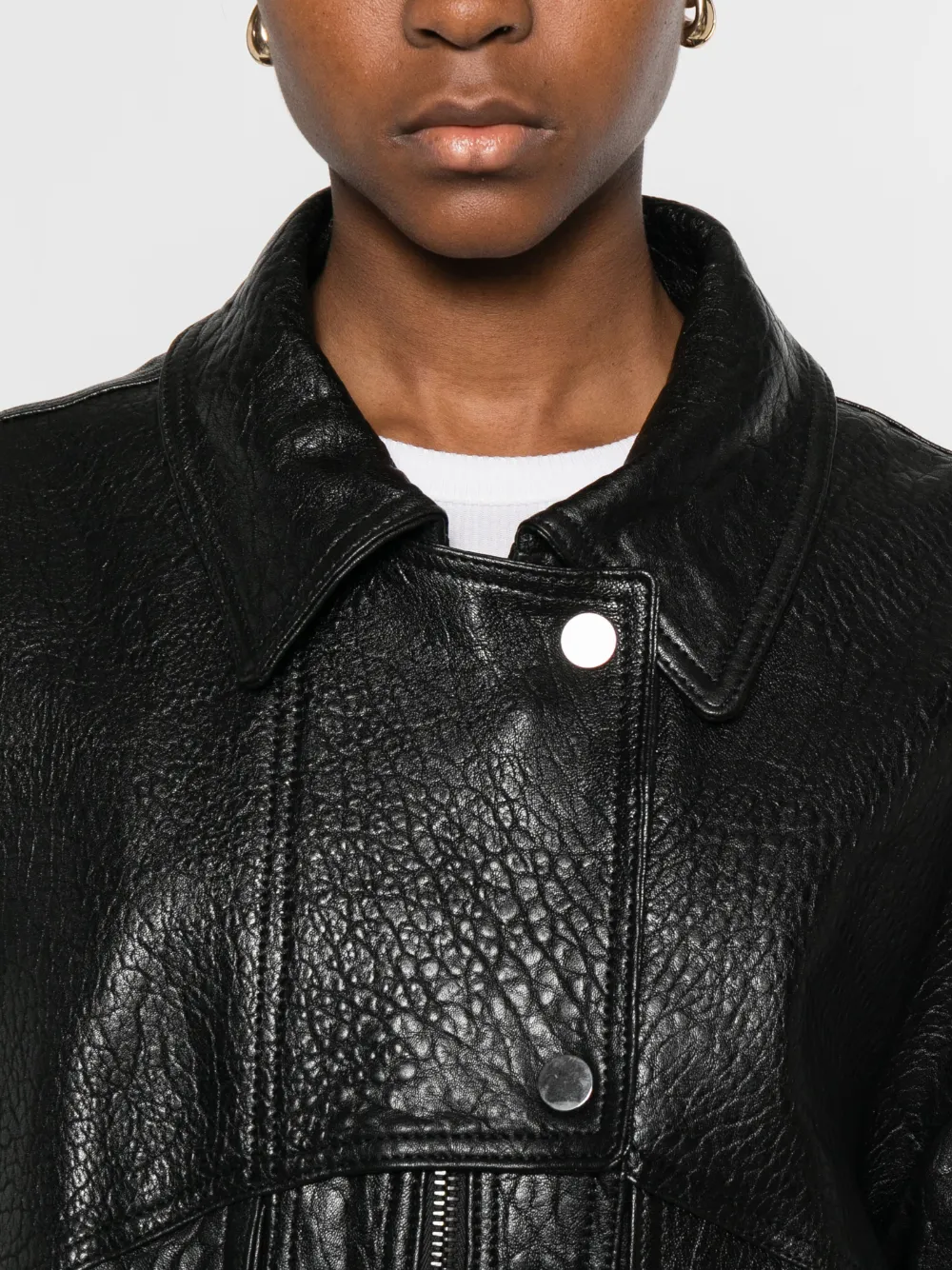 Cassell Button Zip Bomber Jacket In Black