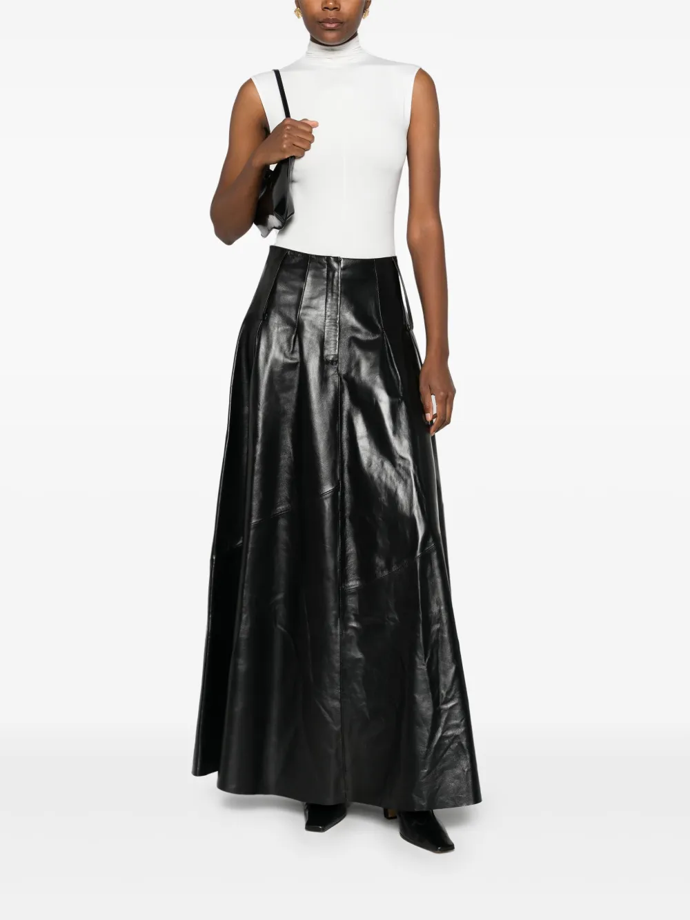 Cassell Midi-rok met vlakken - Zwart