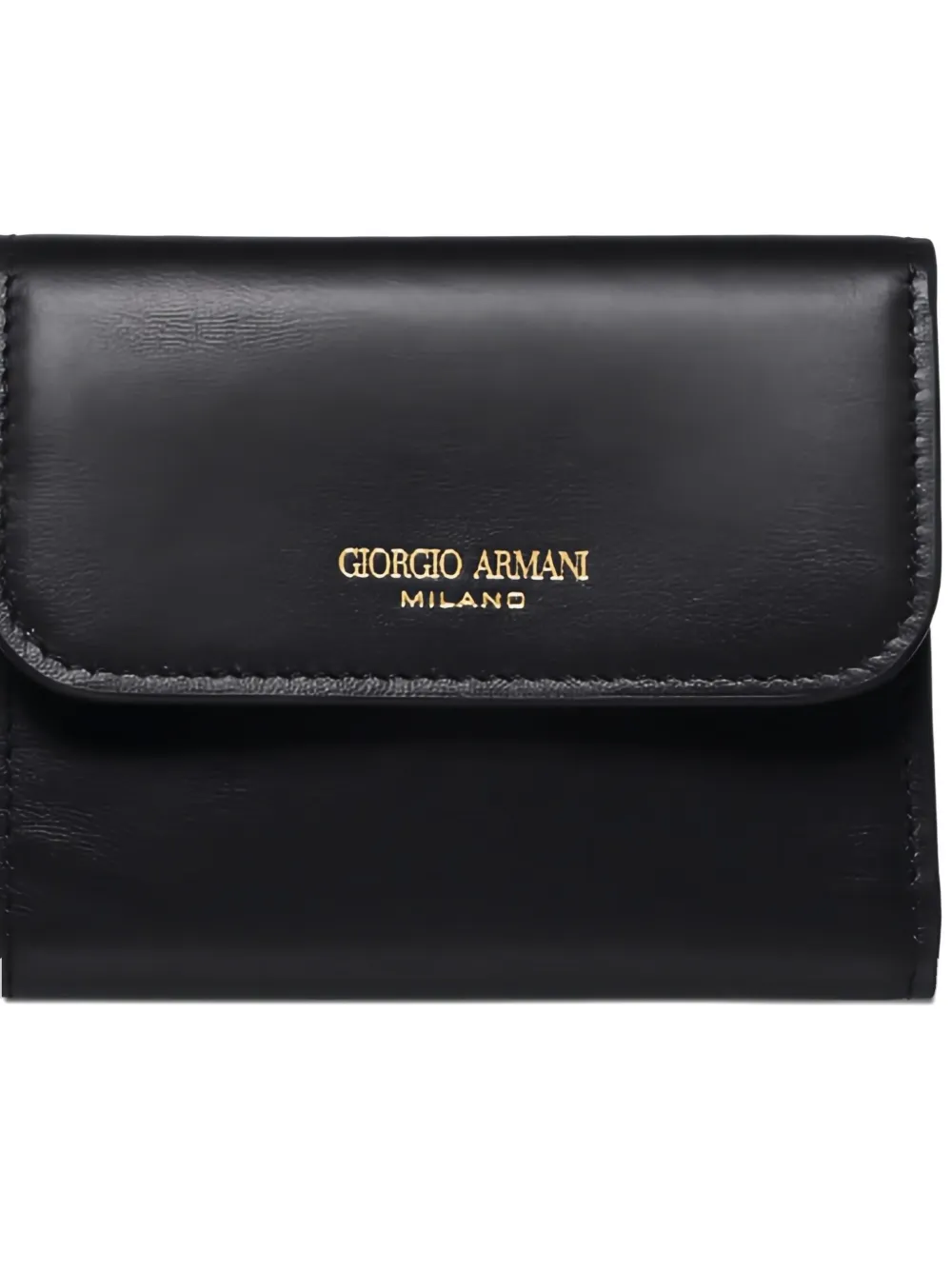 Giorgio Armani logo-print leather wallet - Zwart