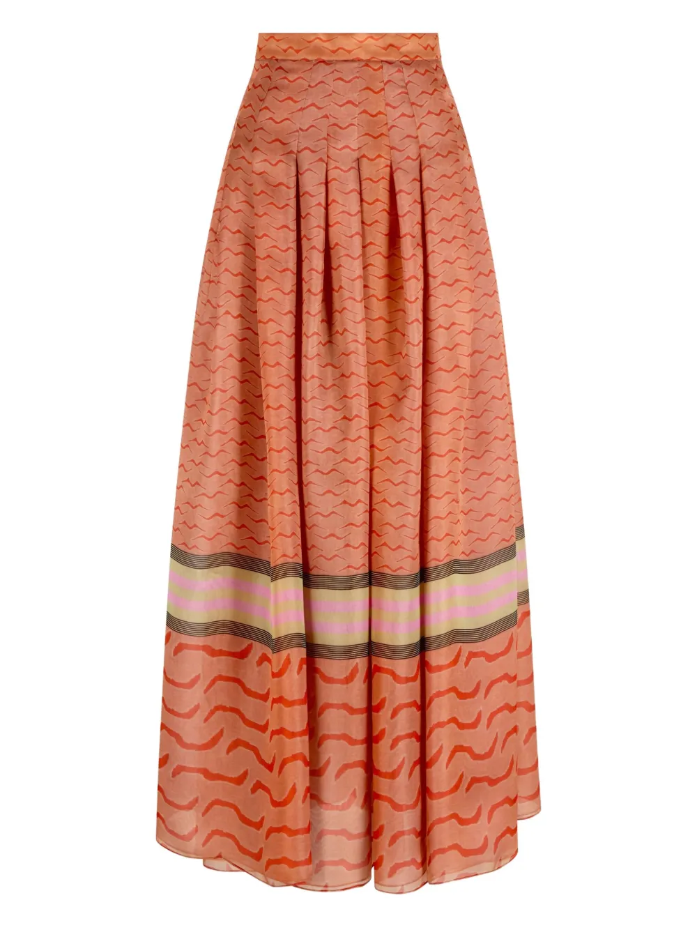 Giorgio Armani striped pattern maxi skirt | Orange | Image 1
