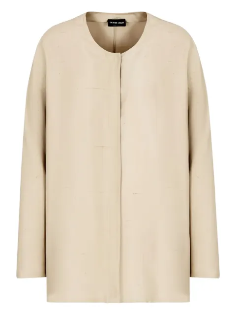 Giorgio Armani collarless silk shirt