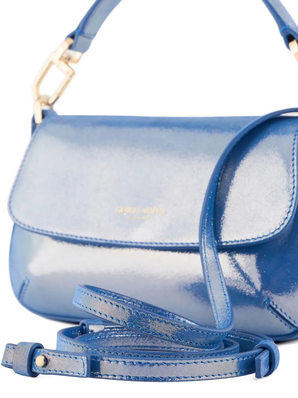 Giorgio Armani La Prima Flap Shoulder Bag In Blue