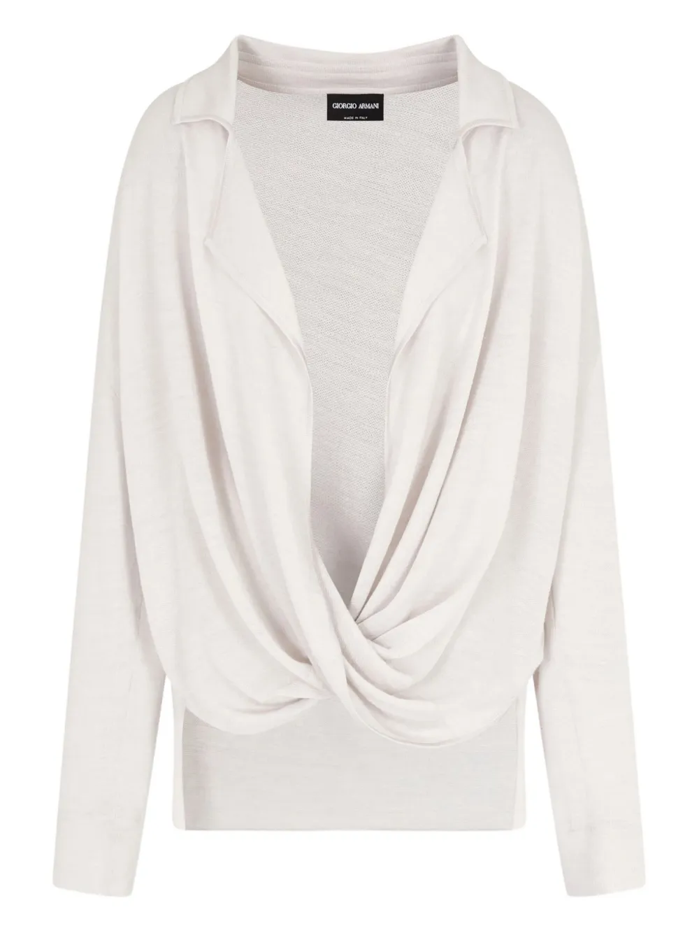 Giorgio Armani draped collared top | White | Image 1