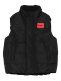 HUGO KIDS quilted zip-up gilet - Black