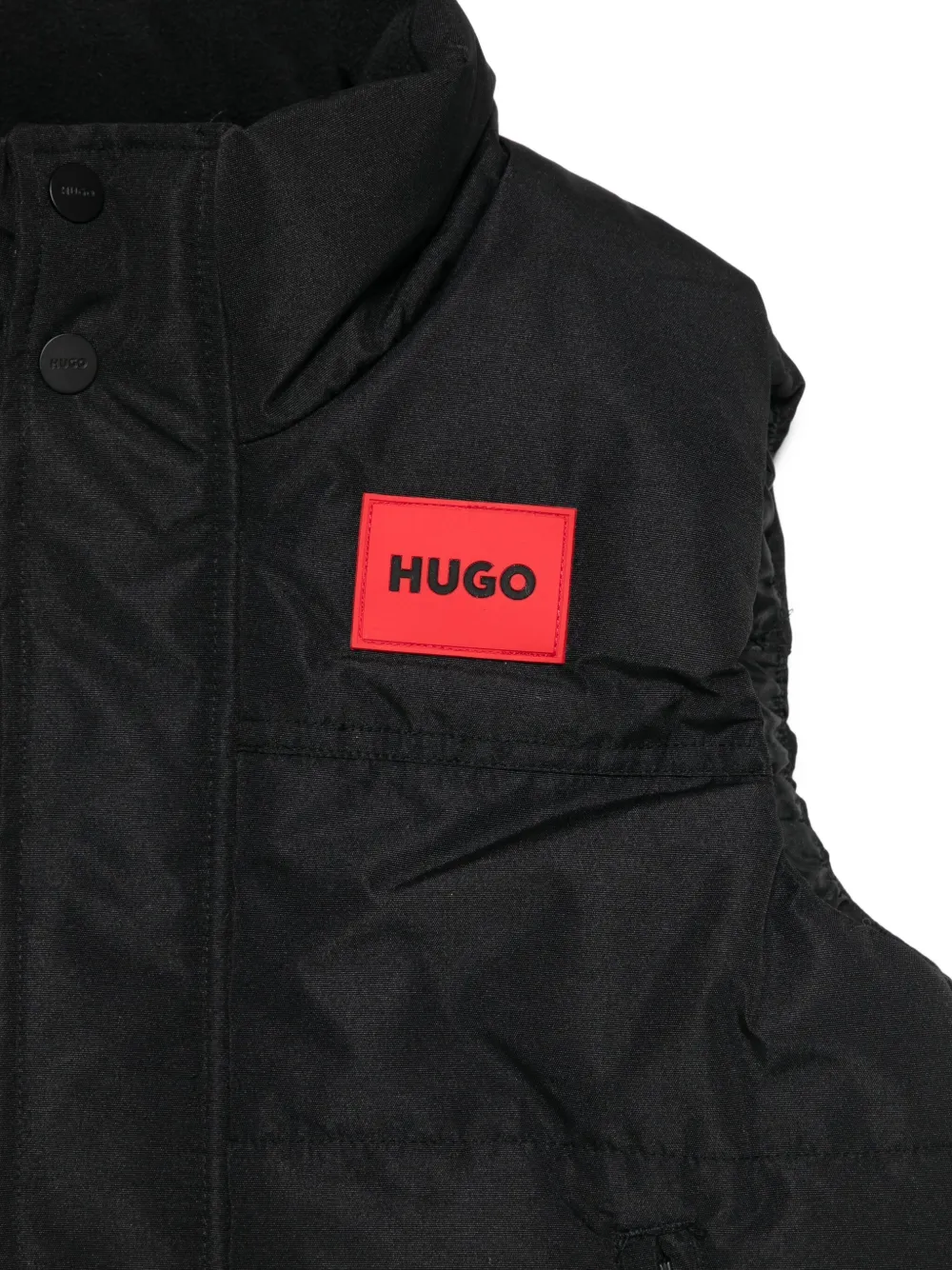 Hugo Boss Quilted Zip-up Gilet In Black