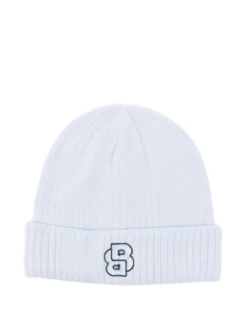 BOSS logo-embroidered beanie hat