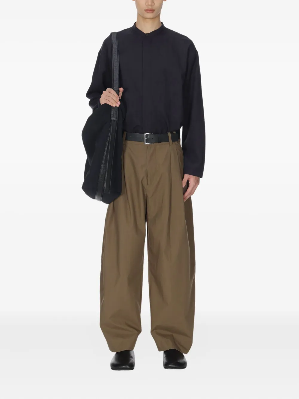 Studio Nicholson Karst grandad-collar shirt - Blauw