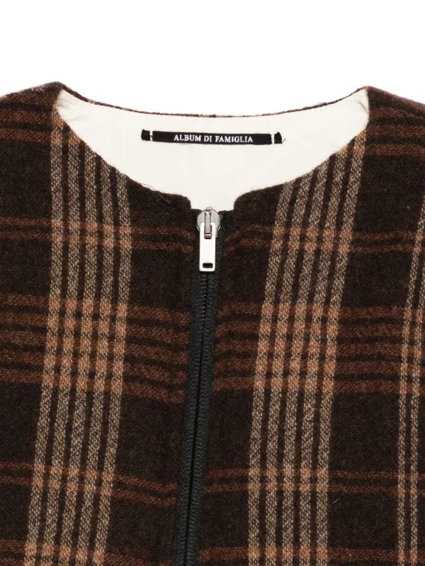 Album Di Famiglia Kids Checked zip-up Jacket | Brown | FARFETCH