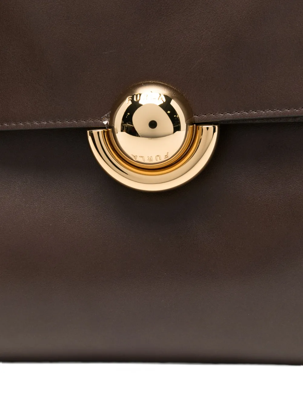 Furla Circular-detail Leather Backpack In Brown