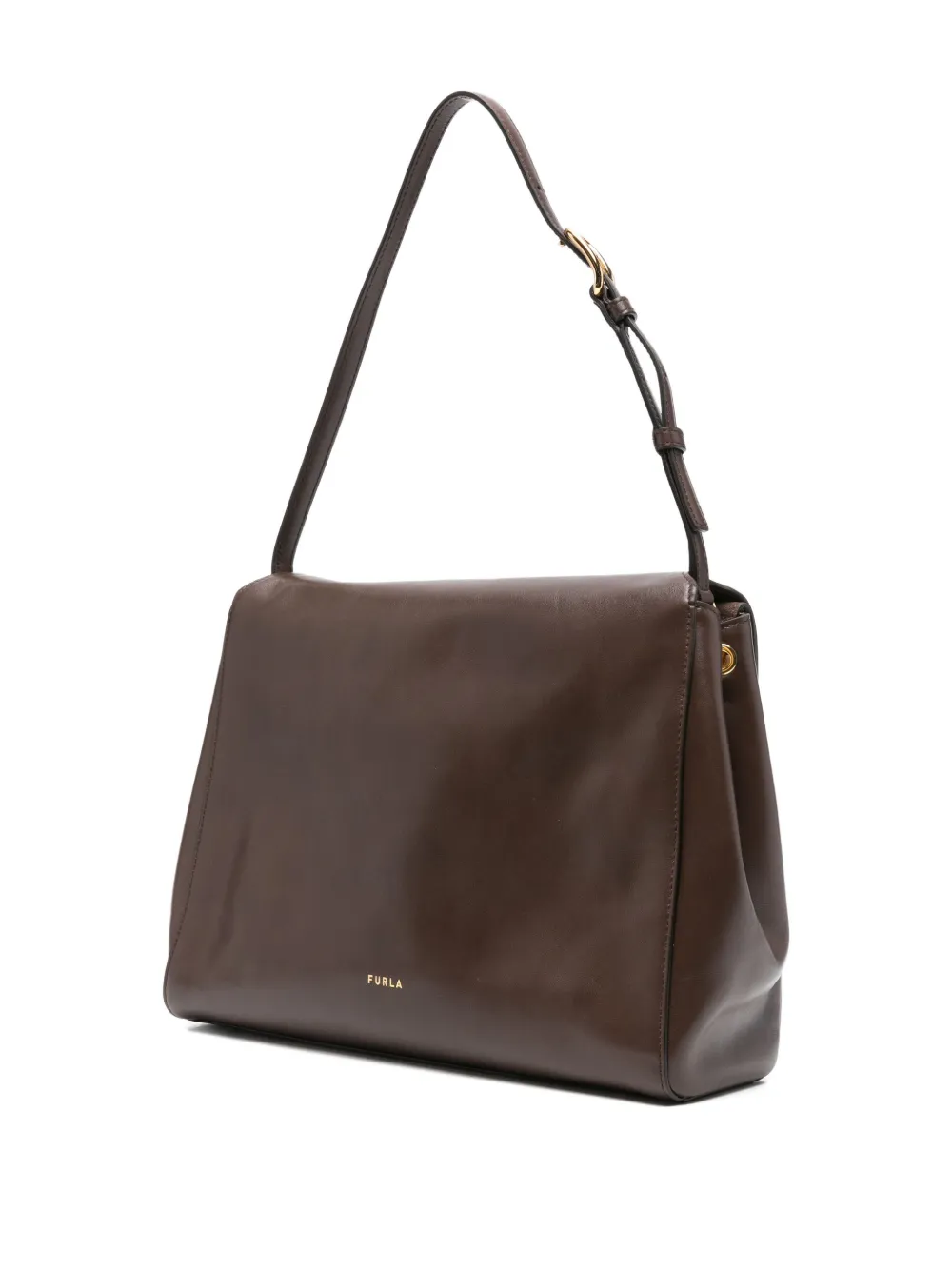 Furla Circular-detail Leather Backpack In Brown