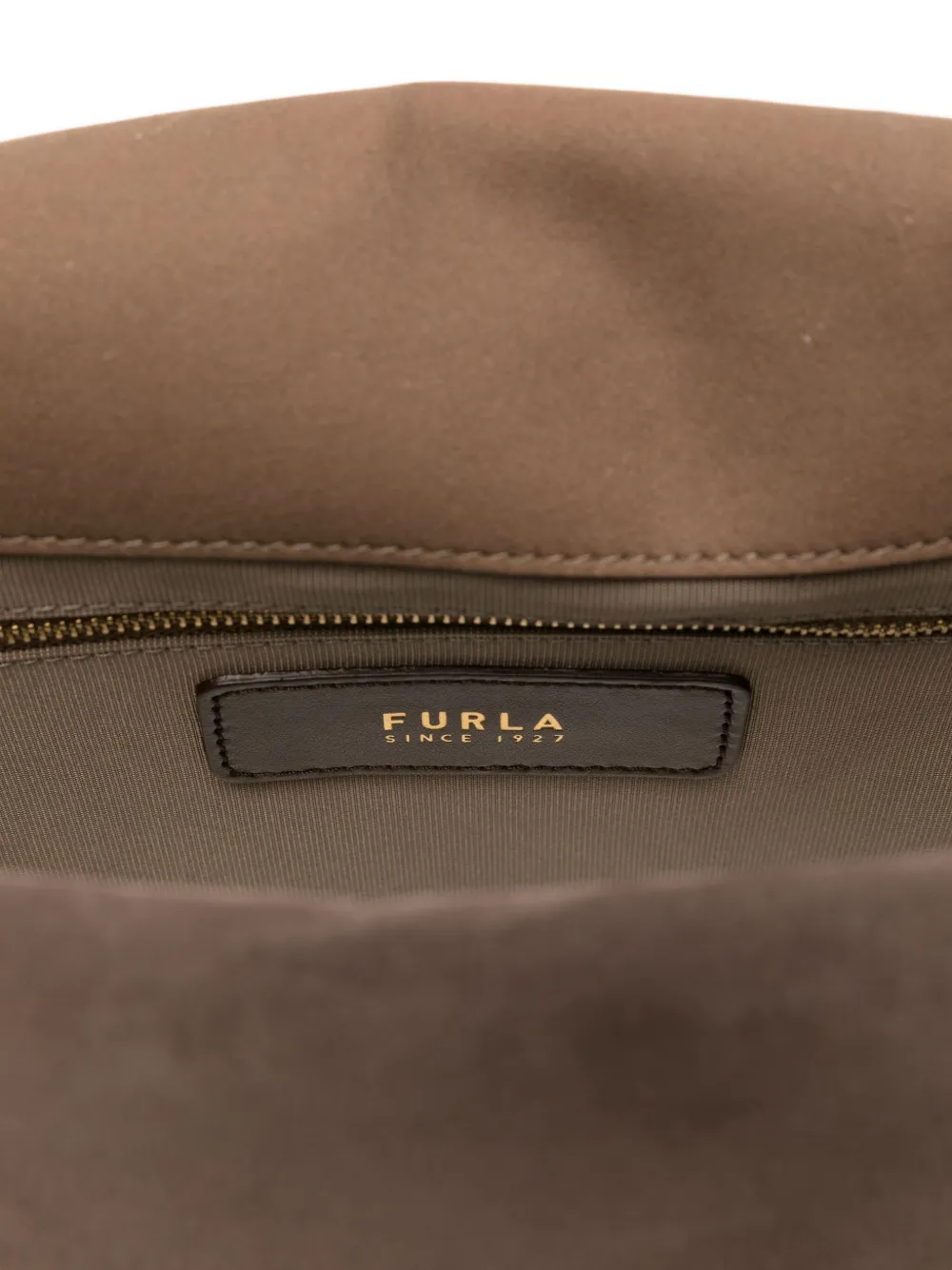 Furla Circular-detail Leather Backpack In Brown