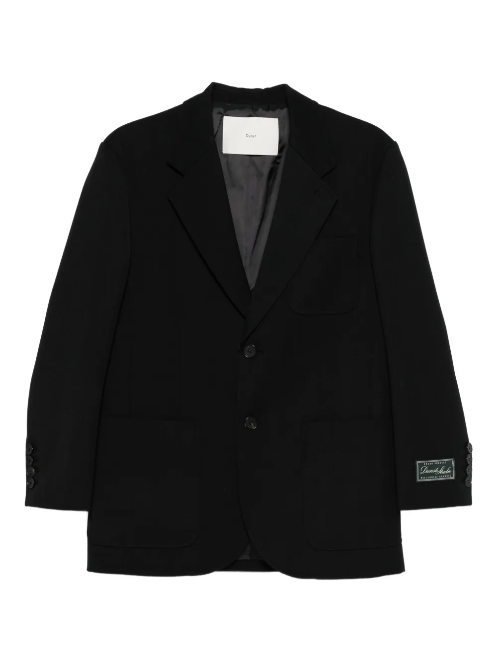 DUNST notched-lapel single-breasted blazer | Black | Image 1