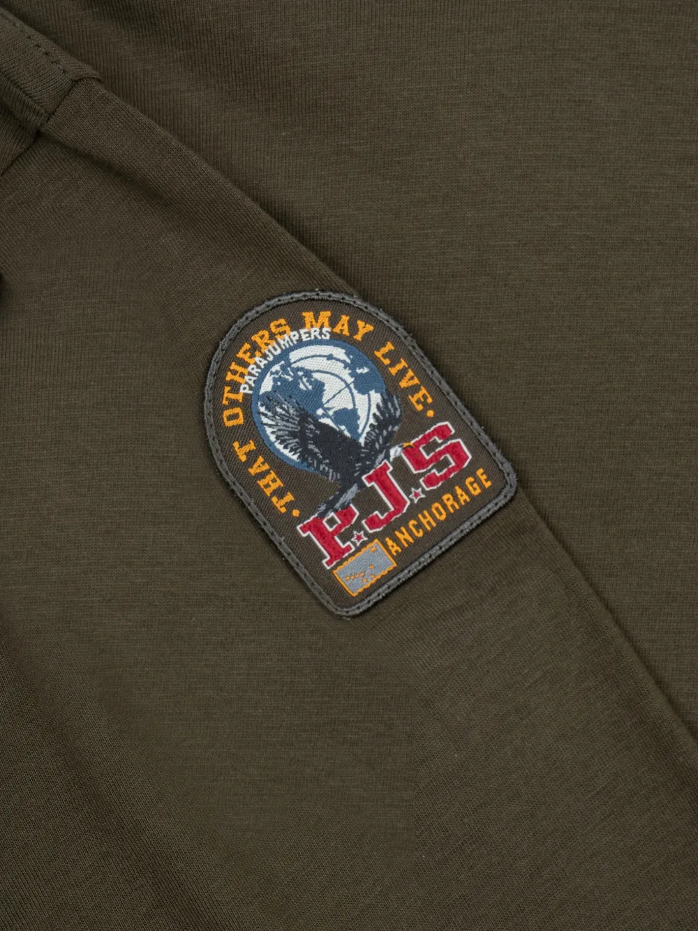 Parajumpers T-shirt met patch en lange mouwen Groen