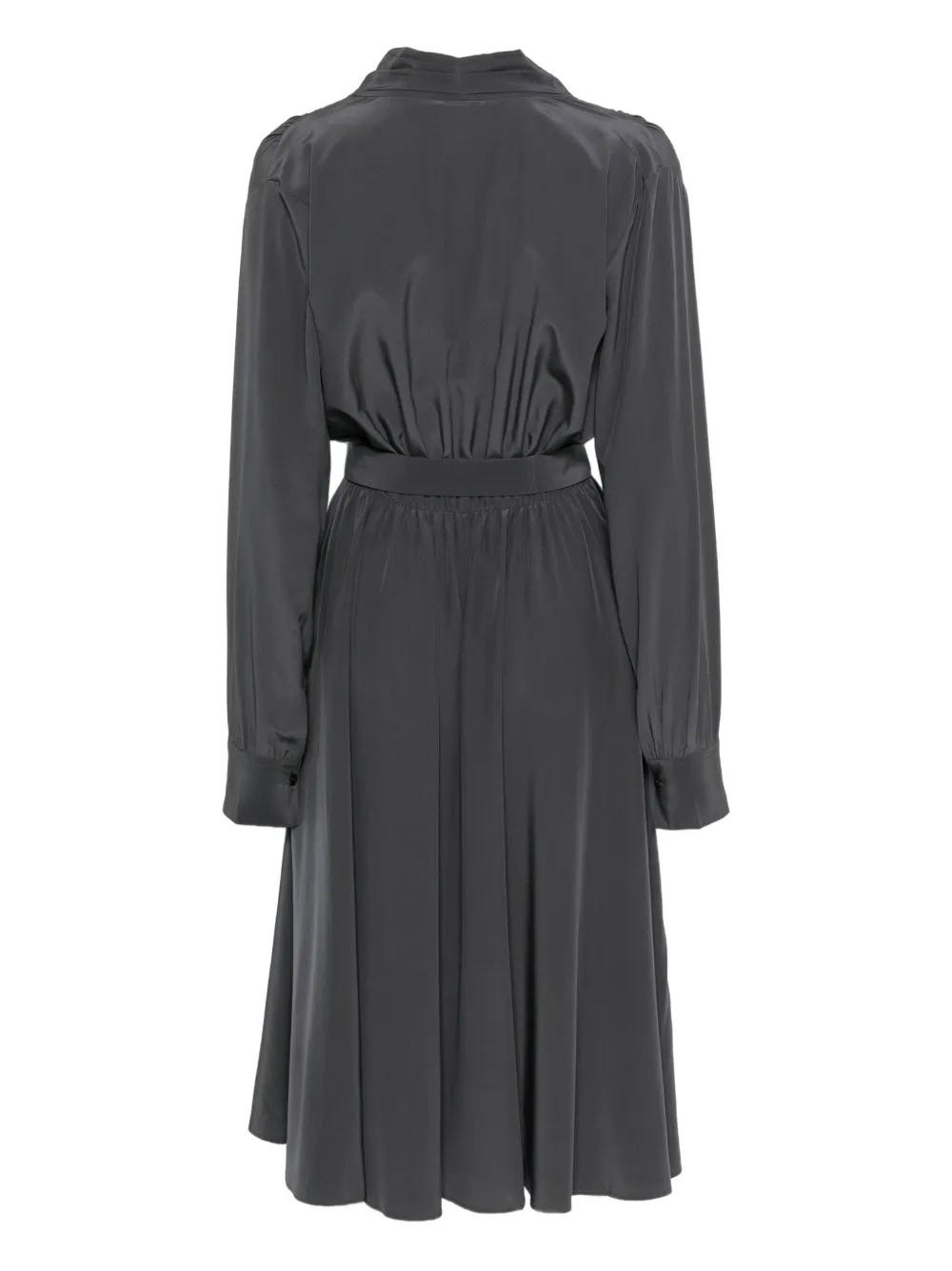 Joseph Belted Silk Dress In Gray