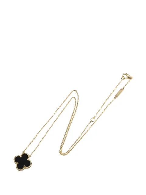 Van Cleef & Arpels Pre-Owned 2010-2025 18K Yellow Gold and Onyx Vintage Alhambra Pendant necklace