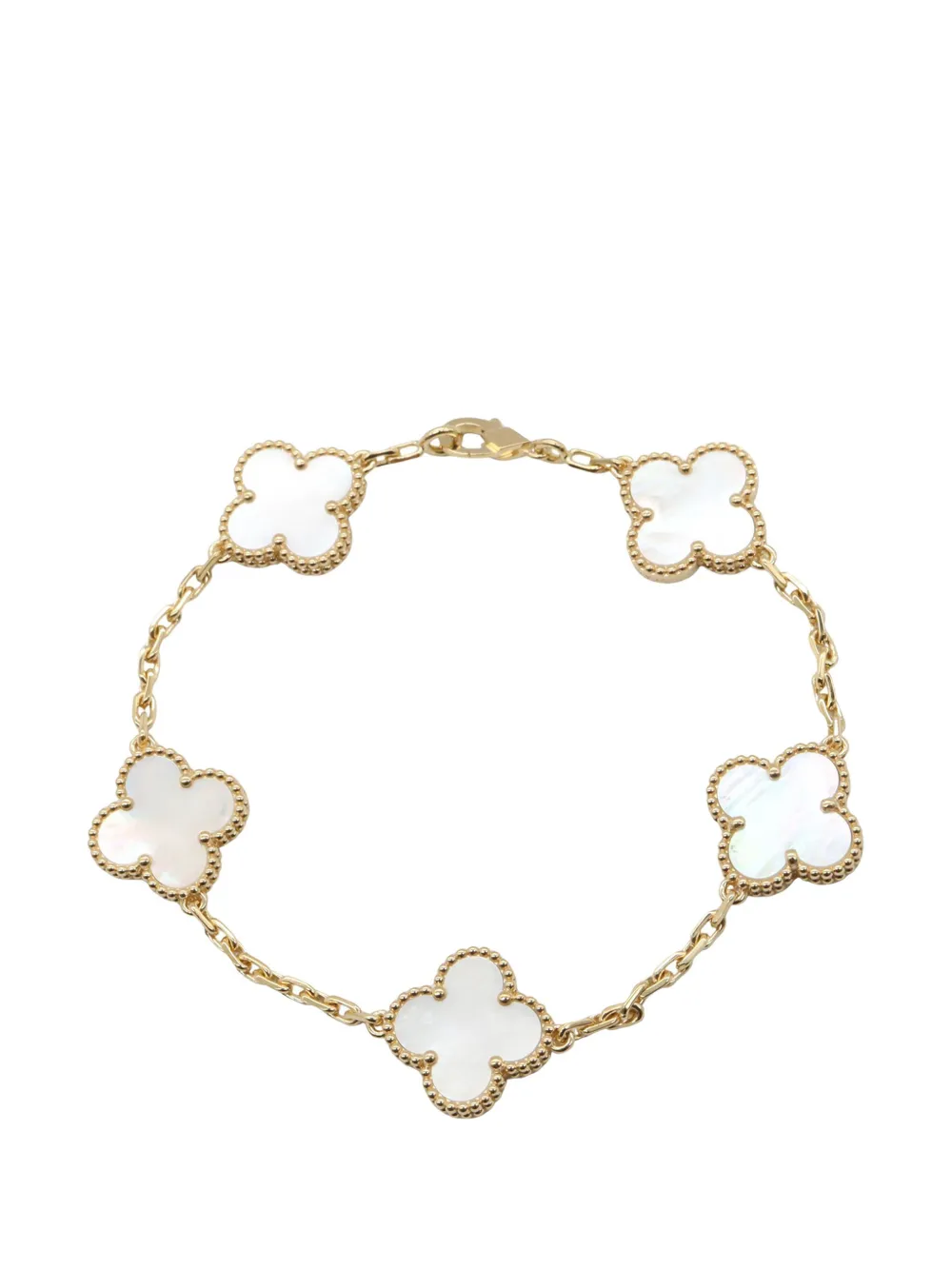 Van Cleef & Arpels Pre-Owned 2020-2023 18Kイエローゴールド Alhambra マザーオブパール Van Cleef & Arpels Pre-Owned 2020-2023 18Kイエローゴールド Alhambra マザーオブパール