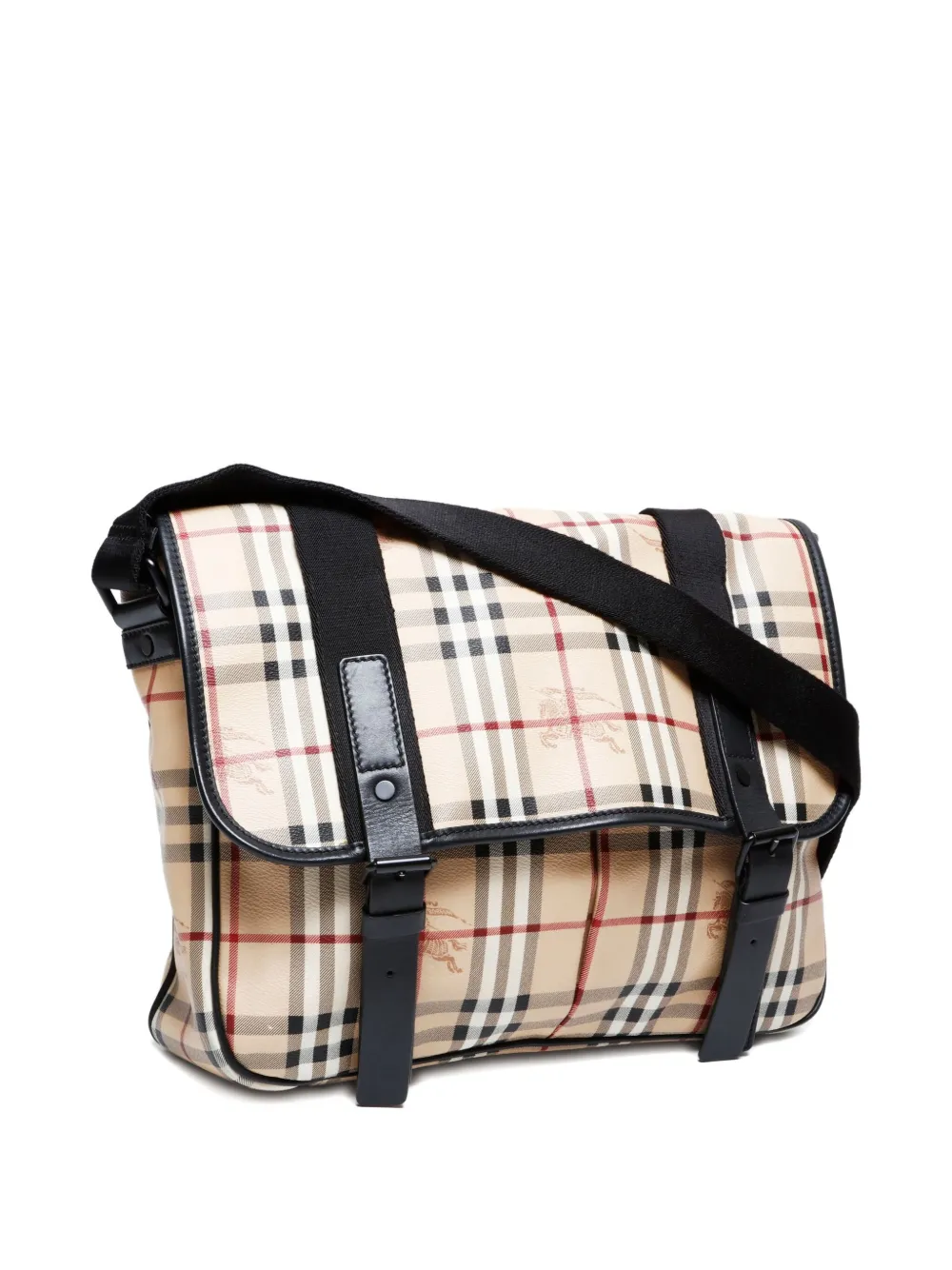 Pre-owned Burberry 2000-2020s Check-pattern Shoulder Bag In Neutral