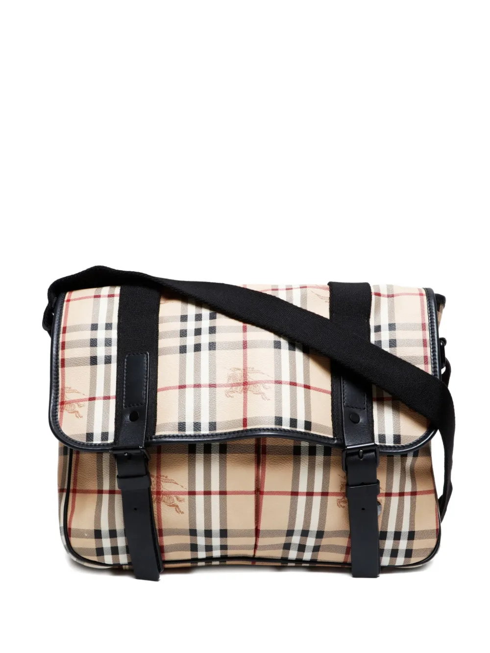 Pre-owned Burberry 2000-2020s Check-pattern Shoulder Bag In Neutral