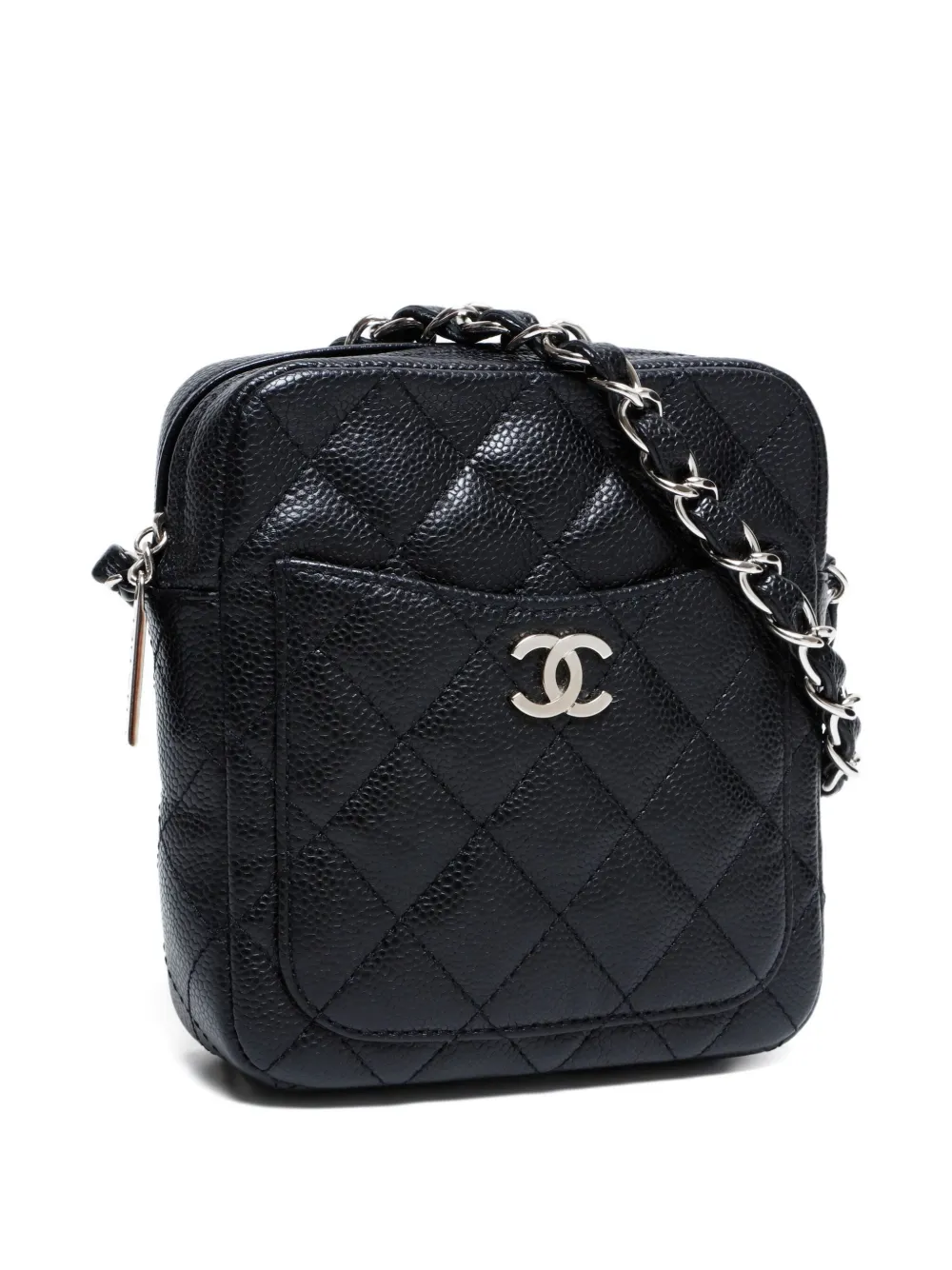 Pre-owned Chanel 2005-2006 Coco Mark Quilted Shoulder Bag In Black