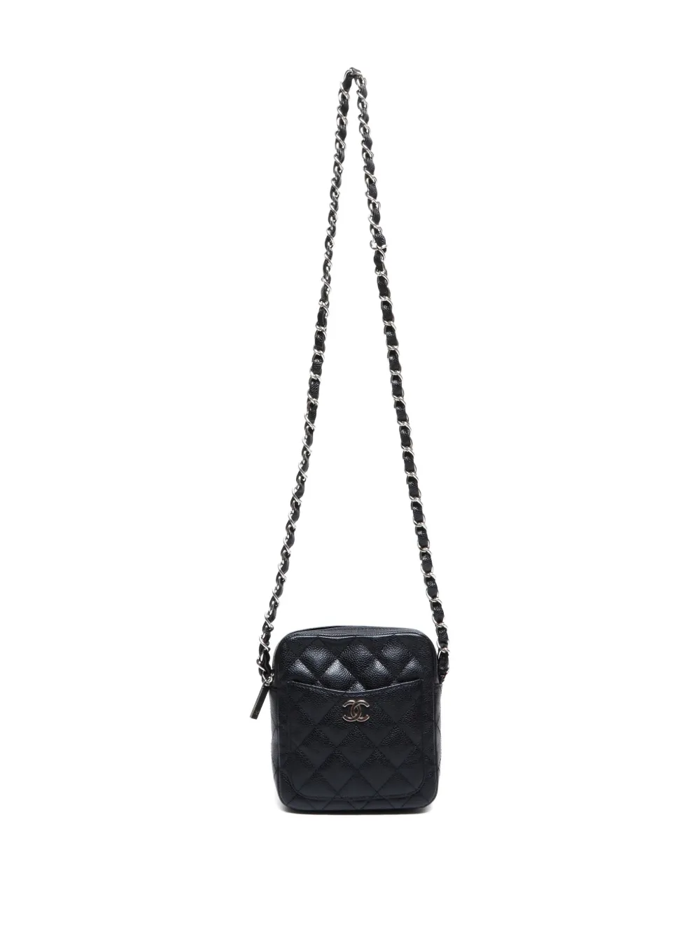 Pre-owned Chanel 2005-2006 Coco Mark Quilted Shoulder Bag In Black