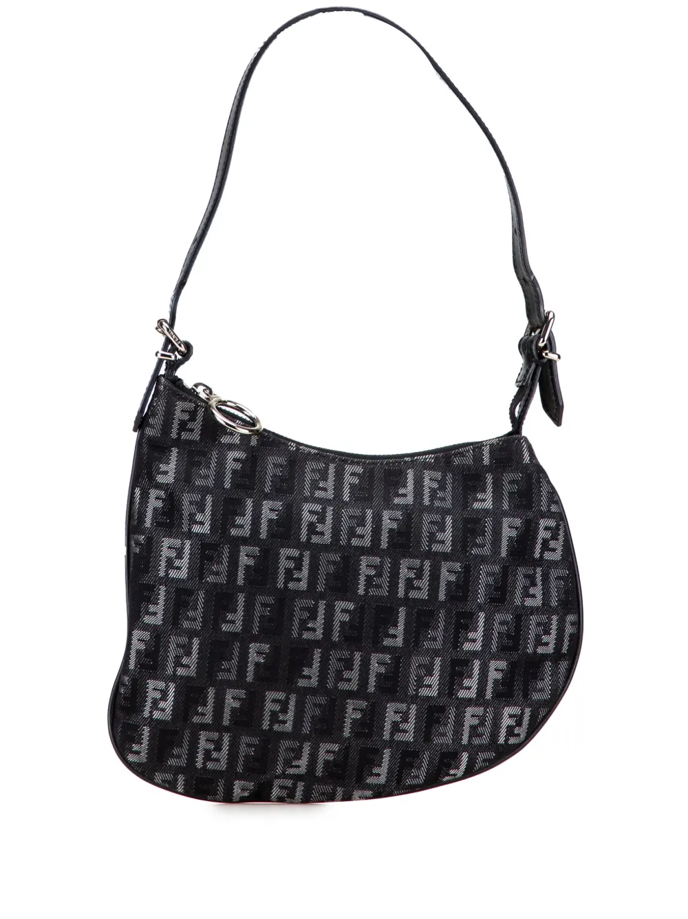 Fendi Pre-Owned 2000-2010 Zucchino Denim Oyster shoulder bag | Black | Image 1