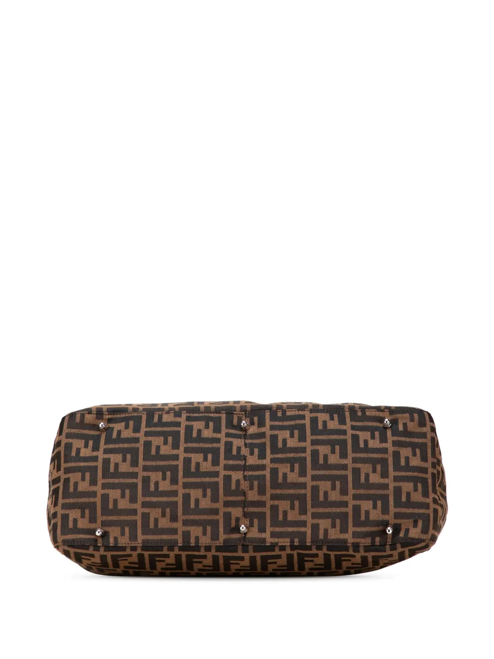 Pre-owned Fendi 20th Century Large Zucca Canvas Twins Tote Bag In Brown