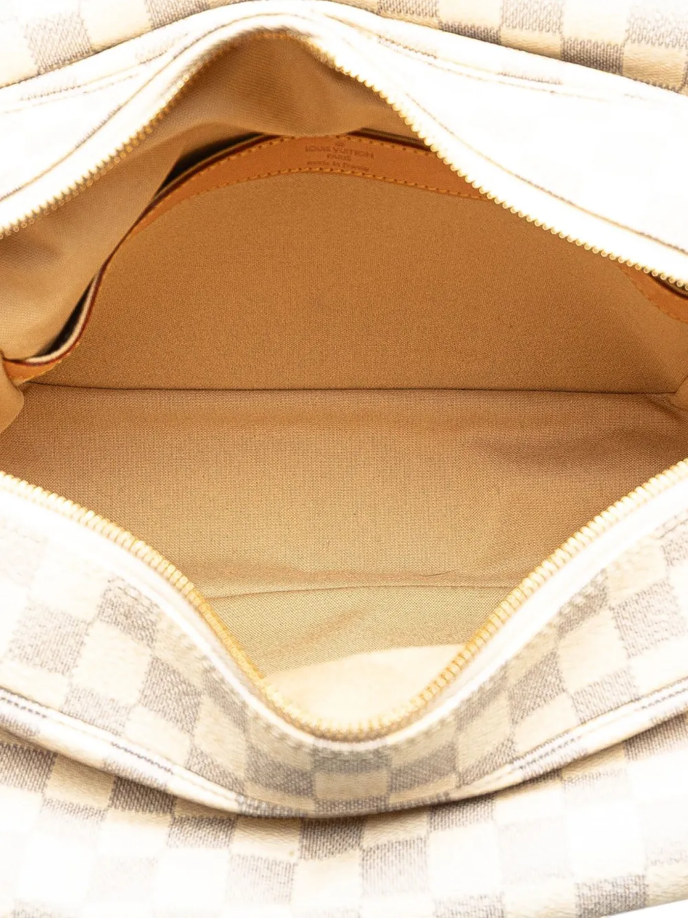 Pre-owned Louis Vuitton 2007 Damier Azur Naviglio Crossbody Bag In White