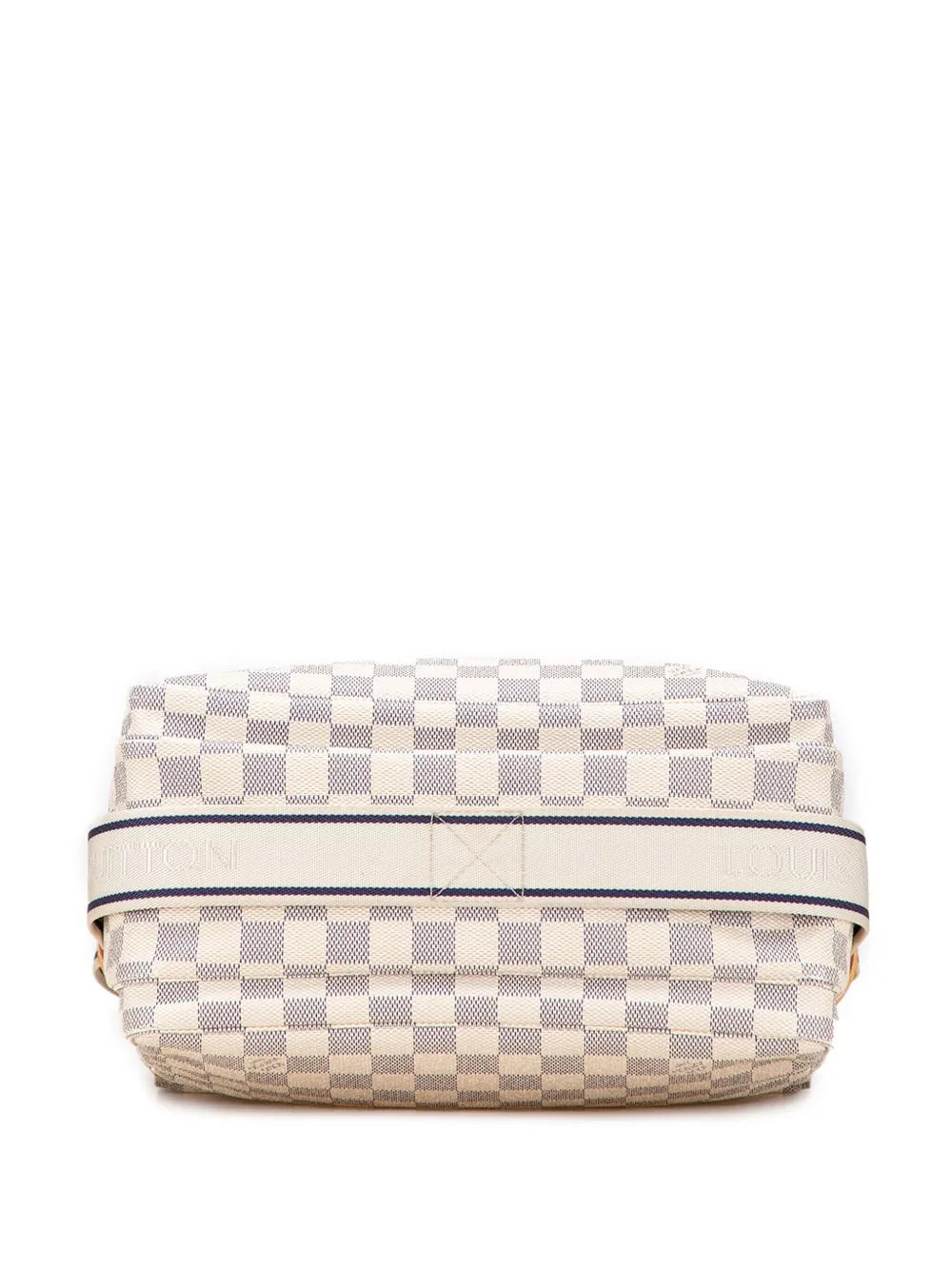 Pre-owned Louis Vuitton 2007 Damier Azur Naviglio Crossbody Bag In White