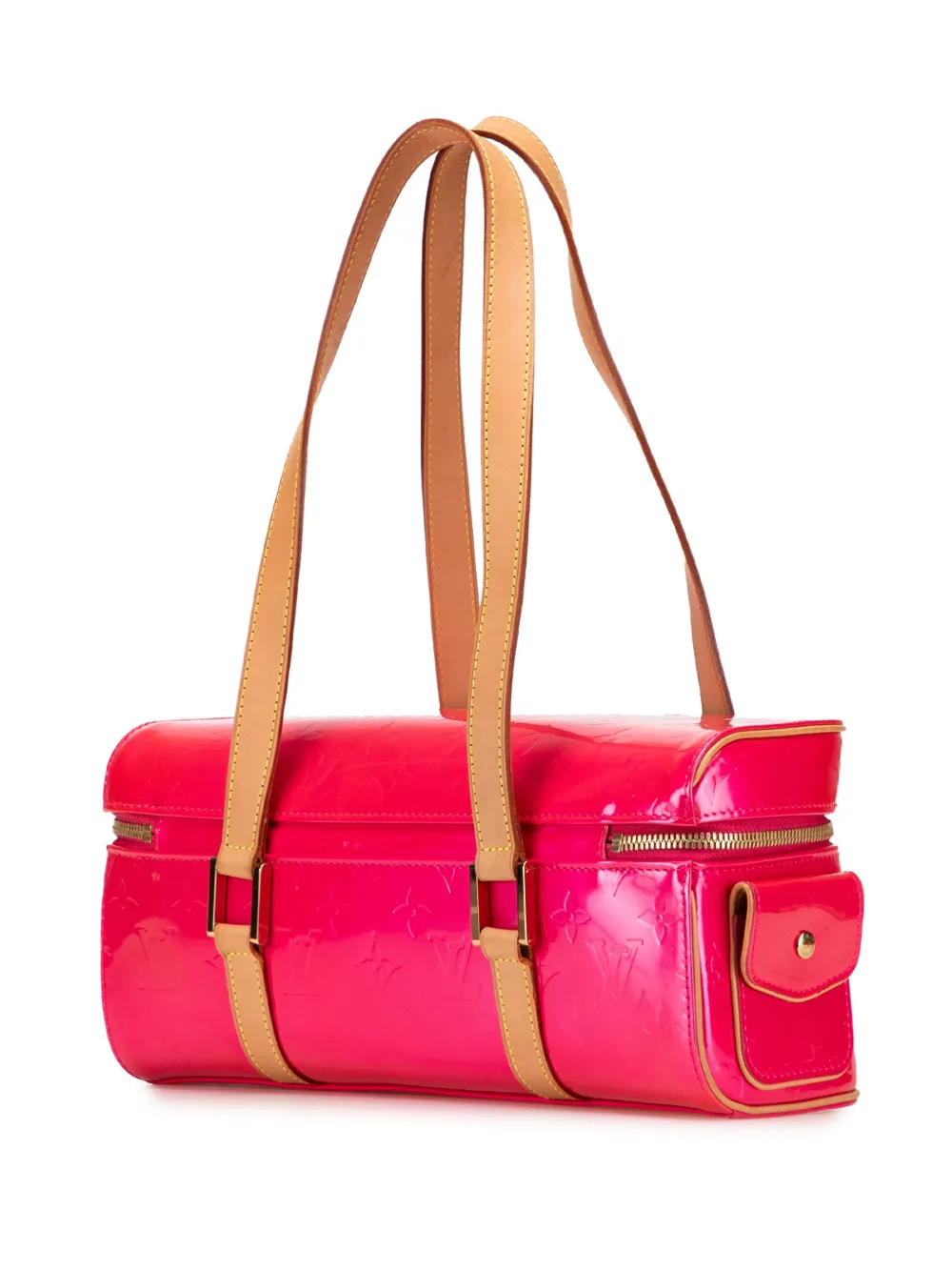 Pre-owned Louis Vuitton 2003 Monogram Vernis Sullivan Horizontal Pm Shoulder Bag In Pink
