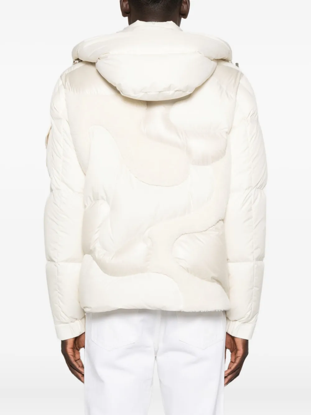 Moncler Candes jack met capuchon en vlakken Wit