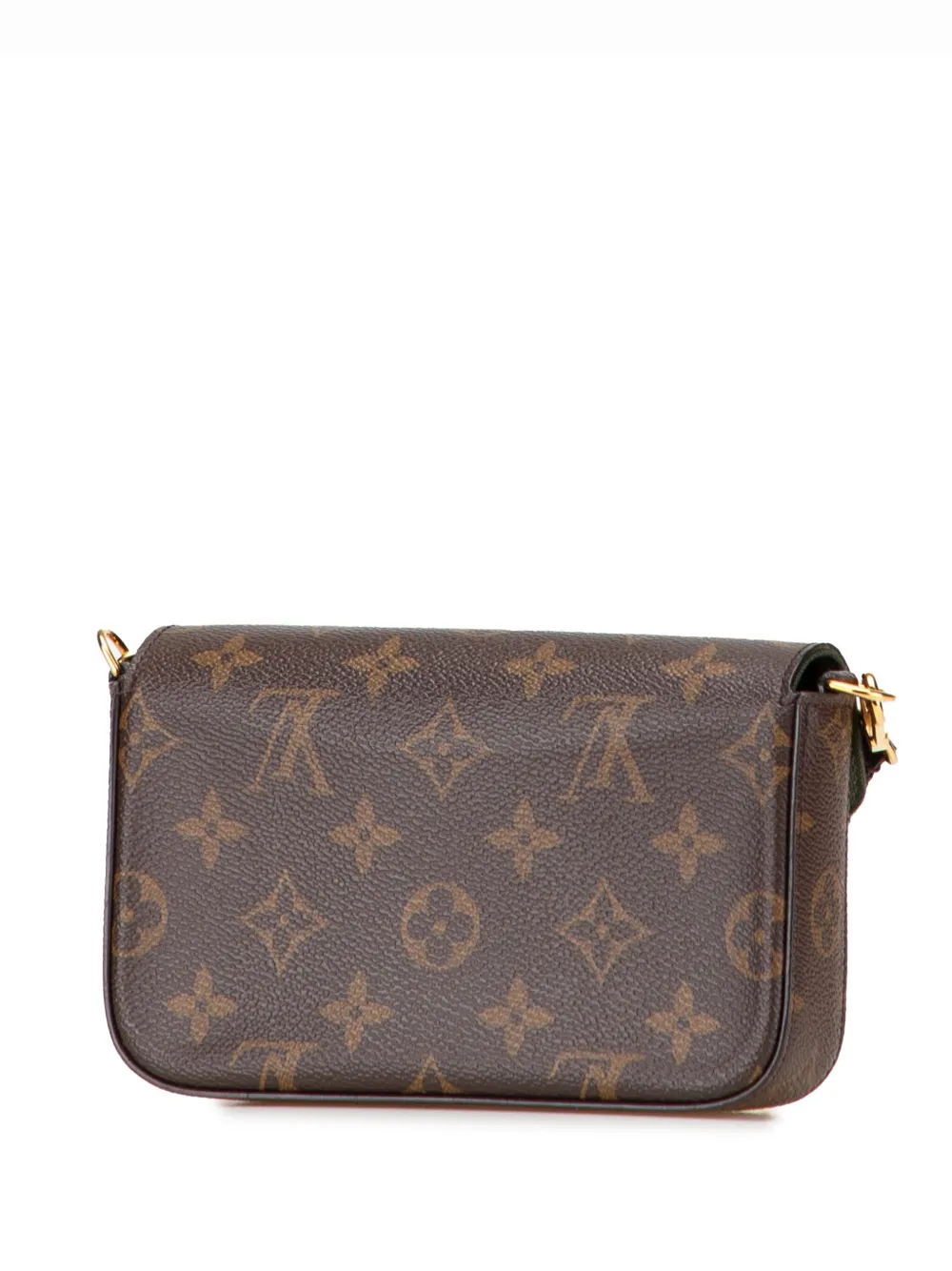 Pre-owned Louis Vuitton 2021-2025 Monogram Felicie Strap And Go Crossbody Bag In Brown