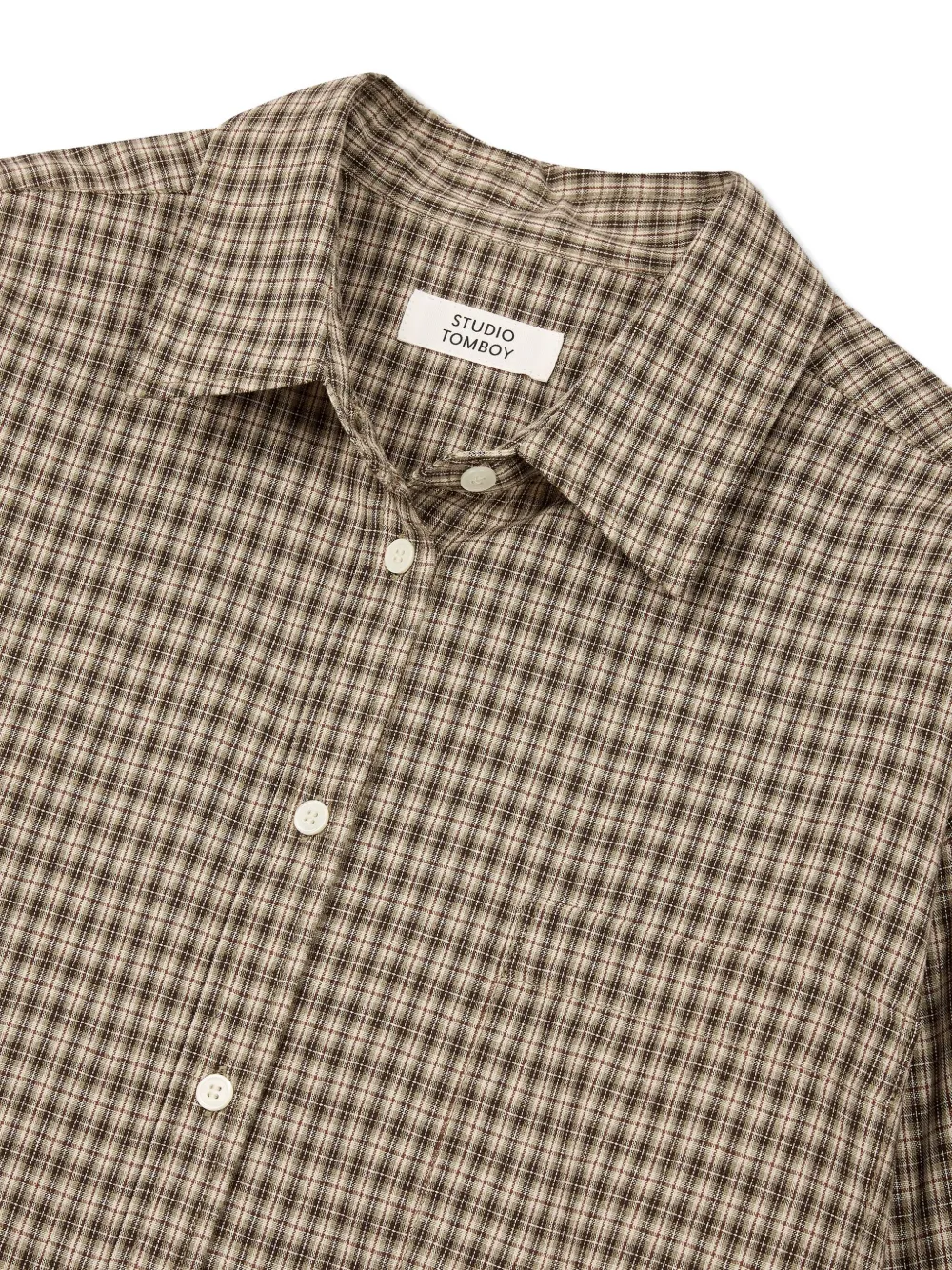 Studio Tomboy Checked Shirt In Brown