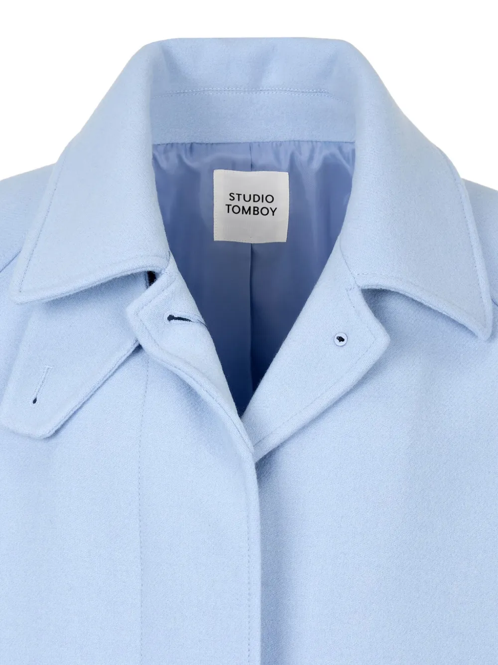 Studio Tomboy Balmacaan Single-breasted Coat In Blue