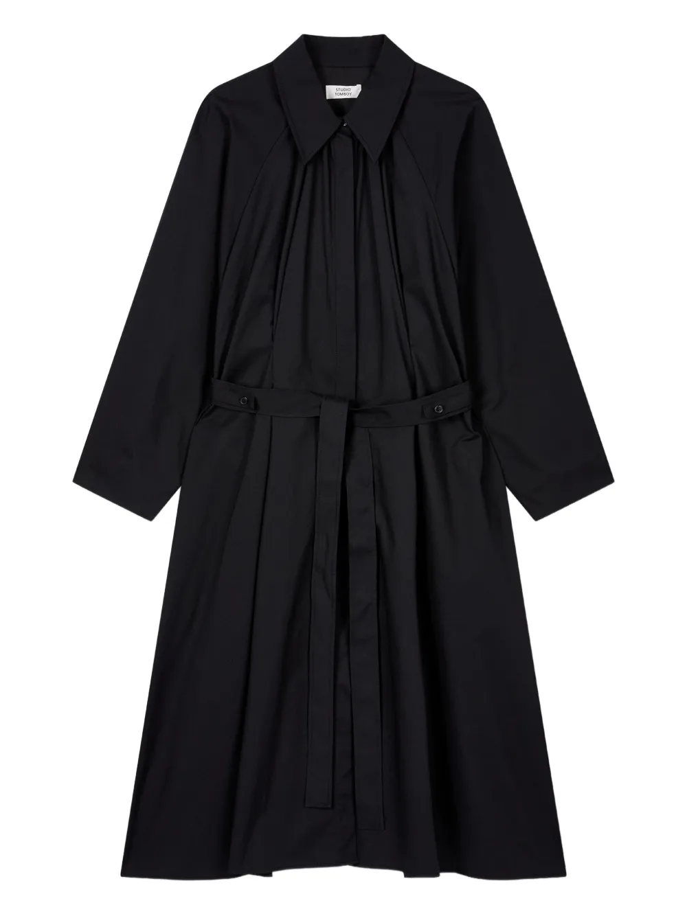 STUDIO TOMBOY shirred shirt dress | Black | Image 1