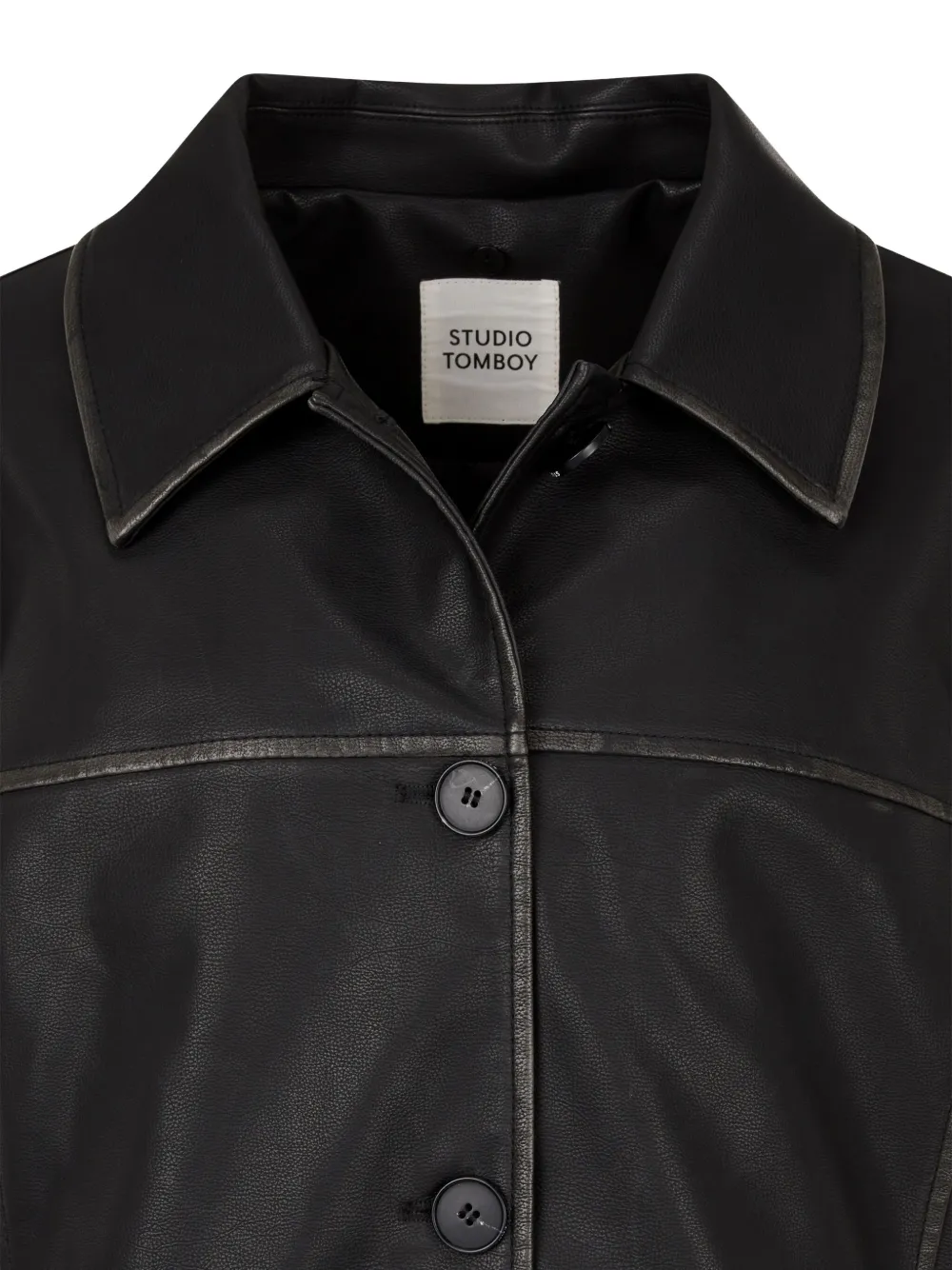Studio Tomboy Hooded Faux-leather Jacket In Brown