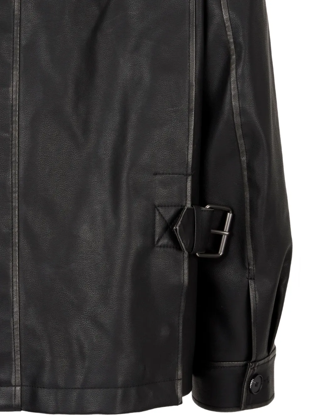 Studio Tomboy Hooded Faux-leather Jacket In Brown