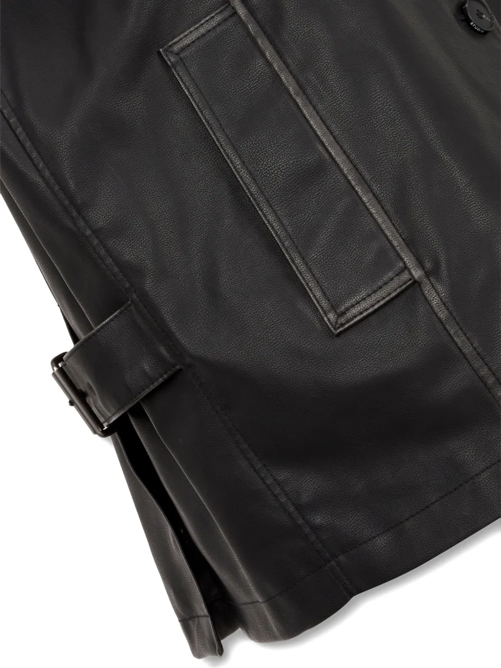 Studio Tomboy Hooded Faux-leather Jacket In Brown