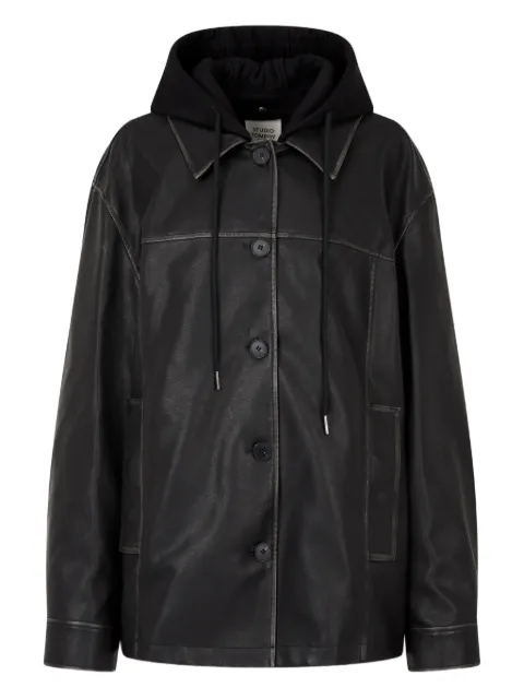 TOMBOY chamarra de piel artificial con capucha