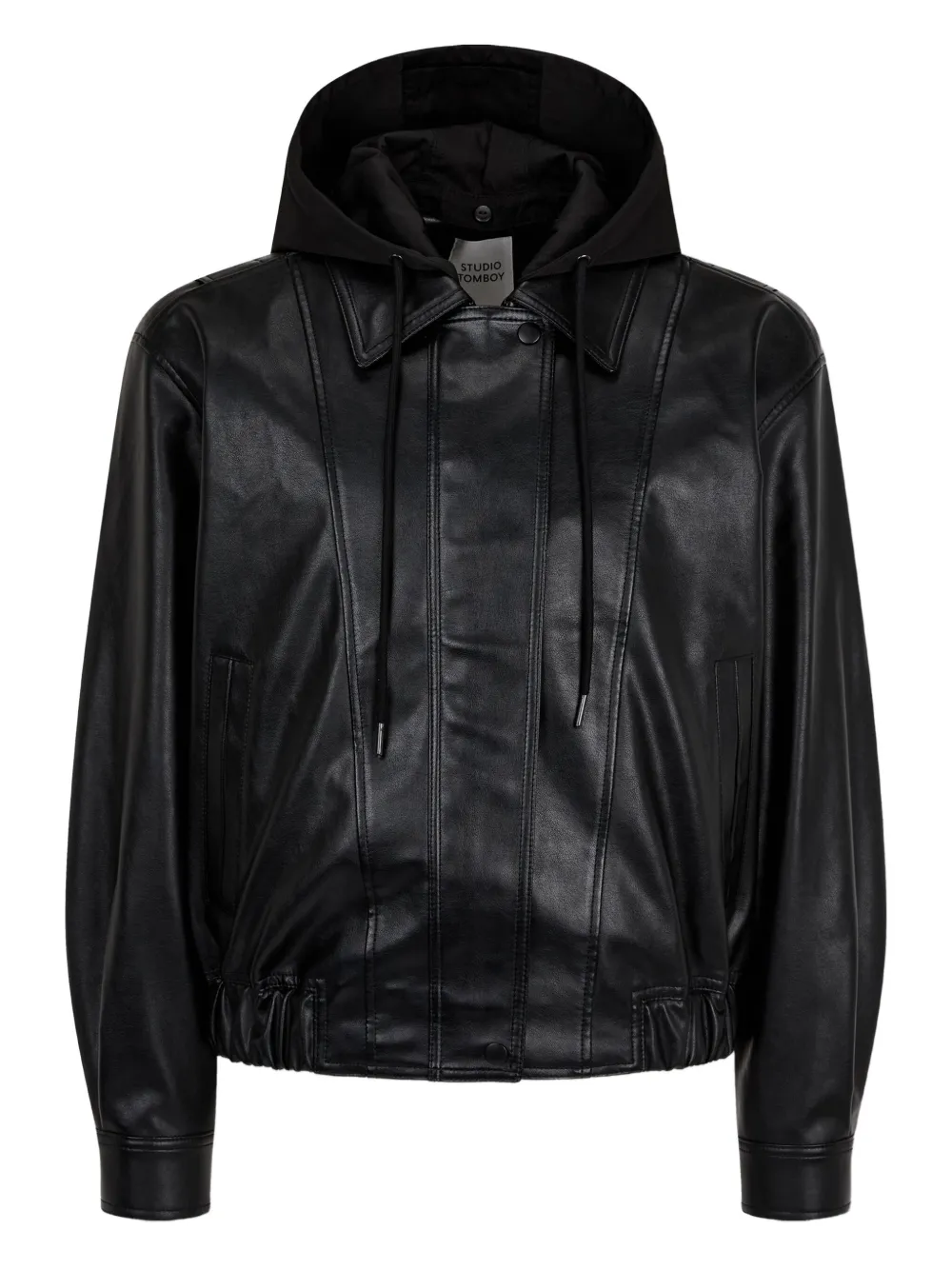 STUDIO TOMBOY hooded faux-leather jacket | Black | Image 1